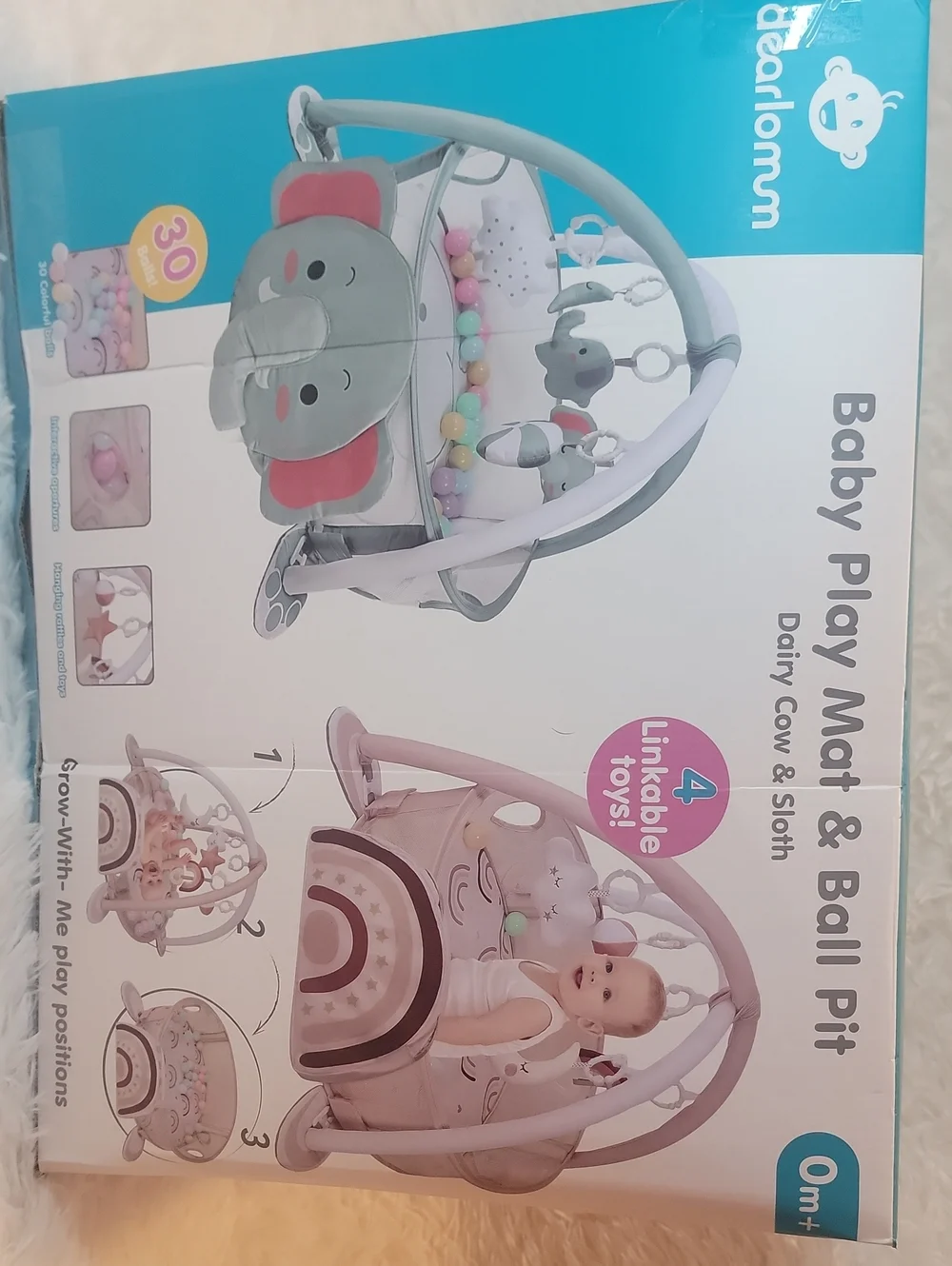 NIB Neutral Rainbow Baby Play Mat & Ball Pit. 30 Balls Included. Never Used.